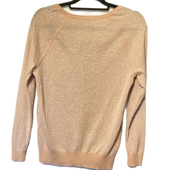 Loft Long Sleeves Size Small Top Knitted Shimmer Blush  Sweater Light weight - Picture 2 of 10
